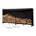 Range-bûches extérieur Stoker (sans bâche), modulable à 120 cm ou 240 cm, acier